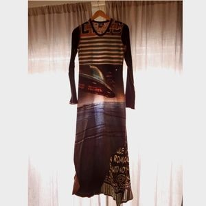 Long sleeve dress, small, multi color
